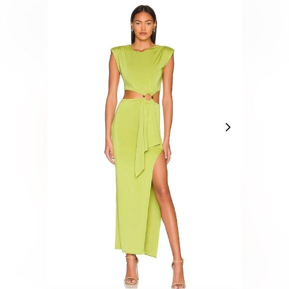 Lovers + Friends Dresses & Skirts - NWT Lovers and Friends encore chartreuse maxi dress cut out stretch Revolve M